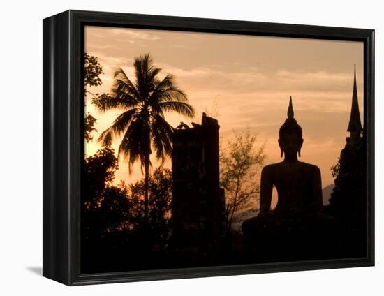 Buddha Statue and Sunset, Thailand-Gavriel Jecan-Framed Premier Image Canvas