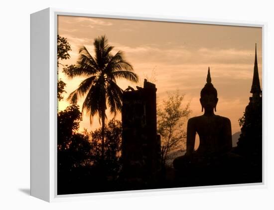Buddha Statue and Sunset, Thailand-Gavriel Jecan-Framed Premier Image Canvas