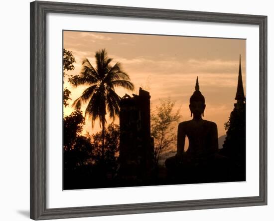 Buddha Statue and Sunset, Thailand-Gavriel Jecan-Framed Photographic Print