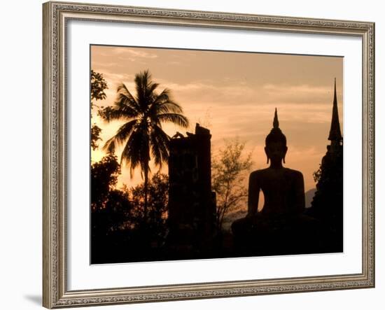 Buddha Statue and Sunset, Thailand-Gavriel Jecan-Framed Photographic Print