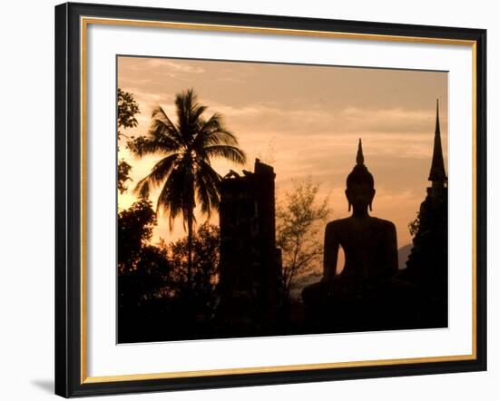 Buddha Statue and Sunset, Thailand-Gavriel Jecan-Framed Photographic Print