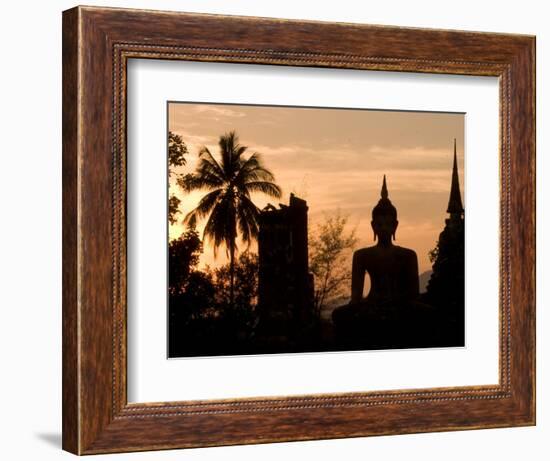 Buddha Statue and Sunset, Thailand-Gavriel Jecan-Framed Photographic Print