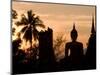 Buddha Statue and Sunset, Thailand-Gavriel Jecan-Mounted Photographic Print