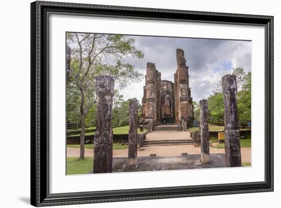 Buddha Statue at Lankatilaka Gedige, Polonnaruwa, UNESCO World Heritage Site, Sri Lanka, Asia-Matthew Williams-Ellis-Framed Photographic Print