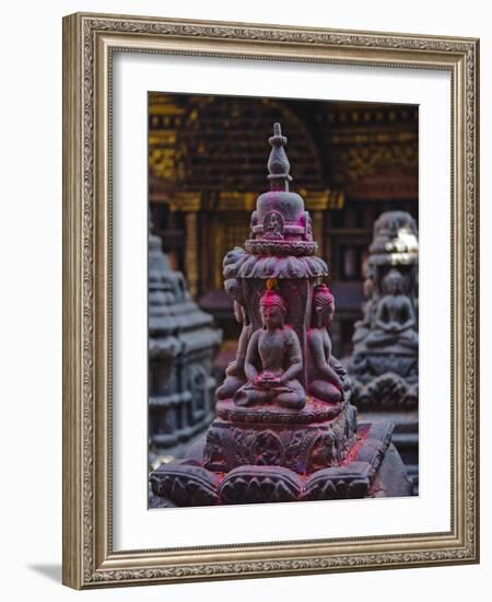 Buddha Statue at Swayambunath Temple, UNESCO World Heritage Site, Kathmandu, Nepal, Asia-Mark Chivers-Framed Photographic Print