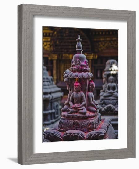 Buddha Statue at Swayambunath Temple, UNESCO World Heritage Site, Kathmandu, Nepal, Asia-Mark Chivers-Framed Photographic Print