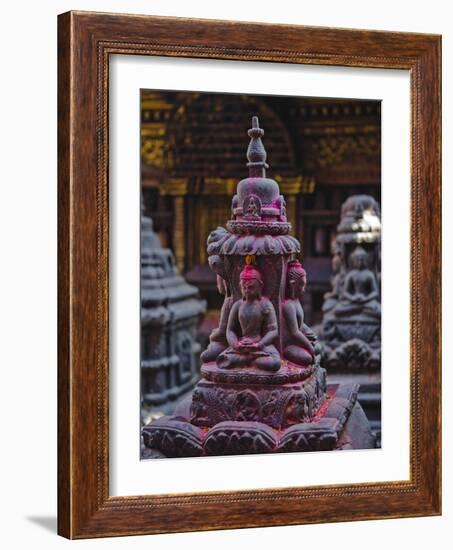 Buddha Statue at Swayambunath Temple, UNESCO World Heritage Site, Kathmandu, Nepal, Asia-Mark Chivers-Framed Photographic Print