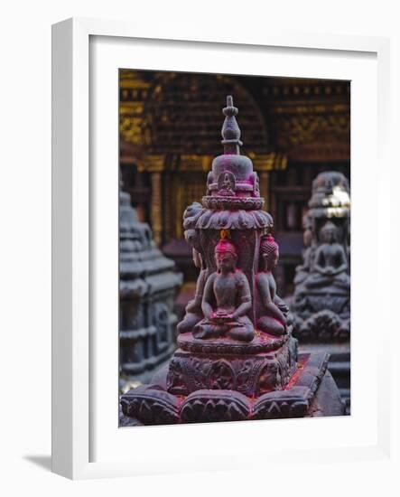 Buddha Statue at Swayambunath Temple, UNESCO World Heritage Site, Kathmandu, Nepal, Asia-Mark Chivers-Framed Photographic Print