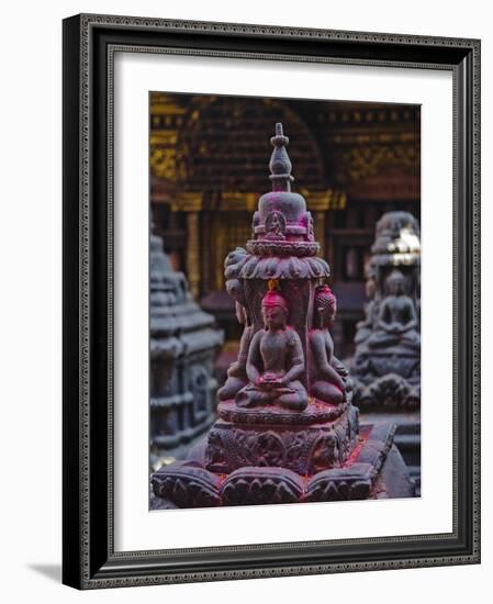 Buddha Statue at Swayambunath Temple, UNESCO World Heritage Site, Kathmandu, Nepal, Asia-Mark Chivers-Framed Photographic Print