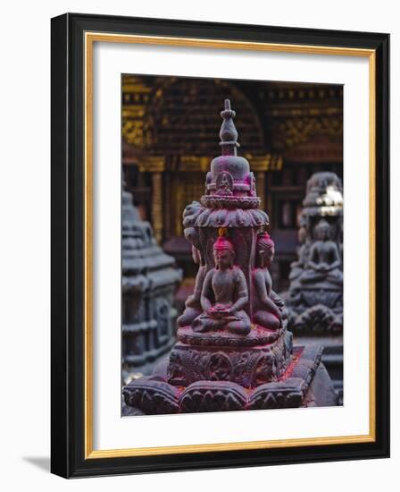 Buddha Statue at Swayambunath Temple, UNESCO World Heritage Site, Kathmandu, Nepal, Asia-Mark Chivers-Framed Photographic Print