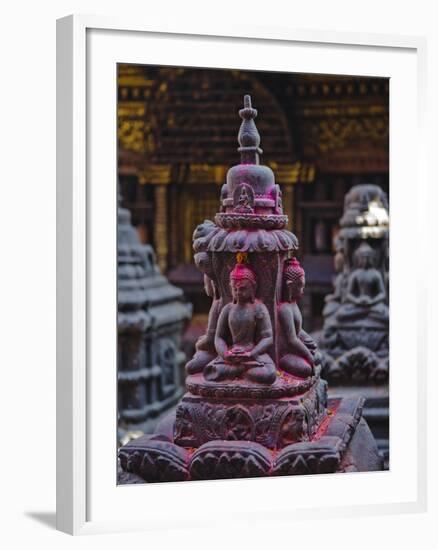 Buddha Statue at Swayambunath Temple, UNESCO World Heritage Site, Kathmandu, Nepal, Asia-Mark Chivers-Framed Photographic Print