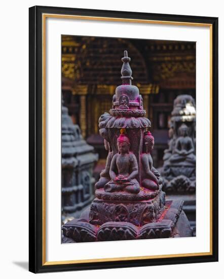 Buddha Statue at Swayambunath Temple, UNESCO World Heritage Site, Kathmandu, Nepal, Asia-Mark Chivers-Framed Photographic Print