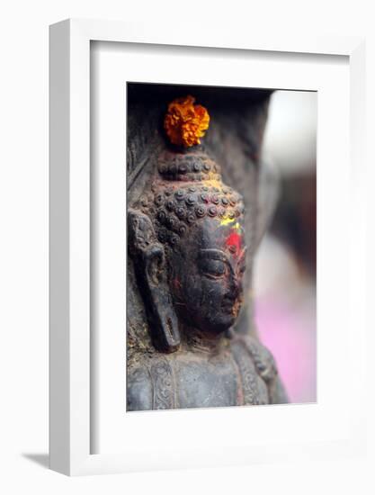 Buddha statue, Buddhist shrine in the street, Kathmandu, Nepal, Asia-Godong-Framed Photographic Print