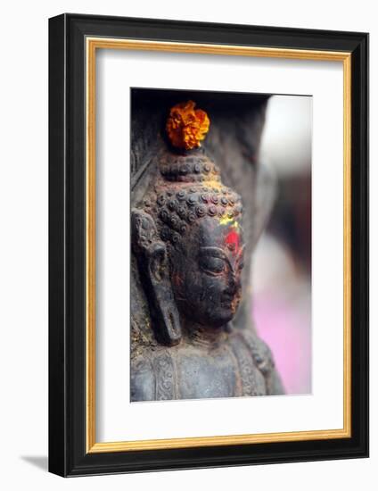 Buddha statue, Buddhist shrine in the street, Kathmandu, Nepal, Asia-Godong-Framed Photographic Print