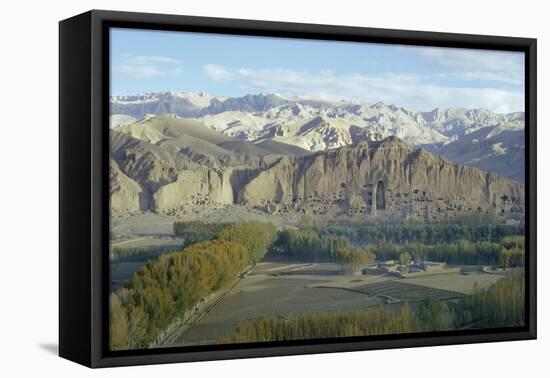 Buddha Statue in Cliffs (Since Destroyed by the Taliban), Bamiyan, Afghanistan-Sybil Sassoon-Framed Premier Image Canvas