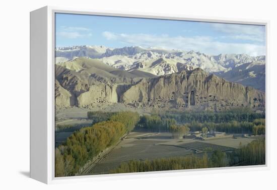 Buddha Statue in Cliffs (Since Destroyed by the Taliban), Bamiyan, Afghanistan-Sybil Sassoon-Framed Premier Image Canvas