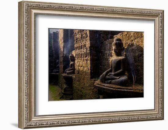 Buddha Statue, Temple of Kothaung, Dated 1553, Mrauk U, Rakhaing State, Myanmar (Burma), Asia-Nathalie Cuvelier-Framed Photographic Print