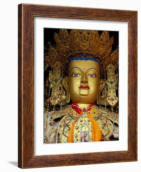 Buddha Statue, Xiaozhao Temple, Lhasa, Tibet-Gavin Hellier-Framed Photographic Print