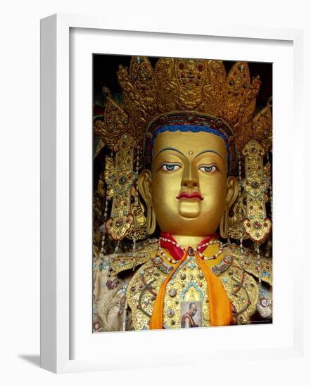 Buddha Statue, Xiaozhao Temple, Lhasa, Tibet-Gavin Hellier-Framed Photographic Print