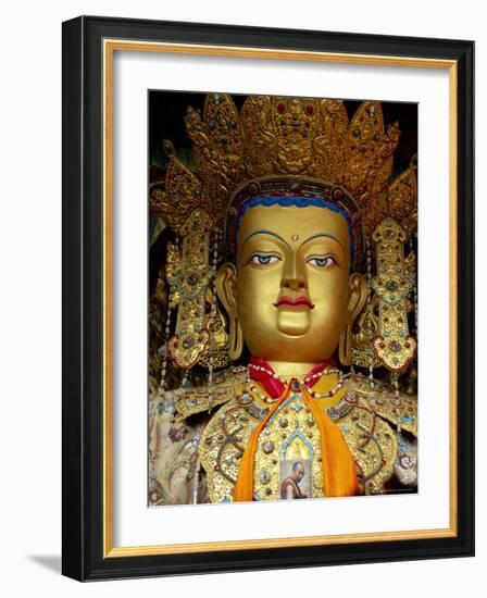 Buddha Statue, Xiaozhao Temple, Lhasa, Tibet-Gavin Hellier-Framed Photographic Print