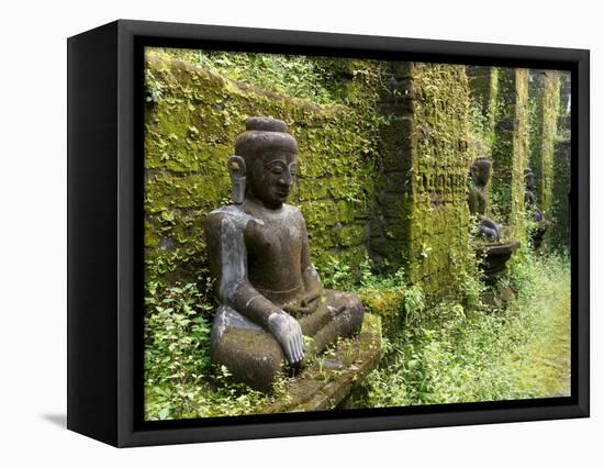 Buddha statues at Koe Thaung temple built by King Min Taik Kha, Mrauk U, Rakhine State, Myanmar-null-Framed Premier Image Canvas