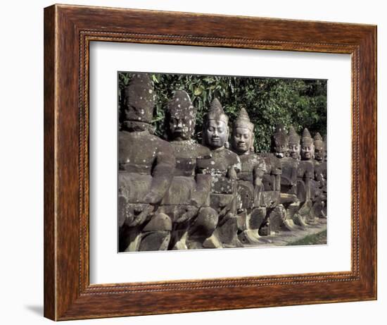 Buddha Statues at the Bayon, Angkor, Cambodia-Keren Su-Framed Photographic Print