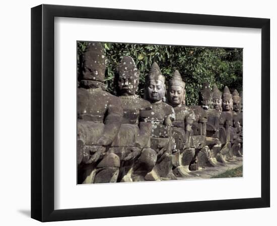 Buddha Statues at the Bayon, Angkor, Cambodia-Keren Su-Framed Photographic Print