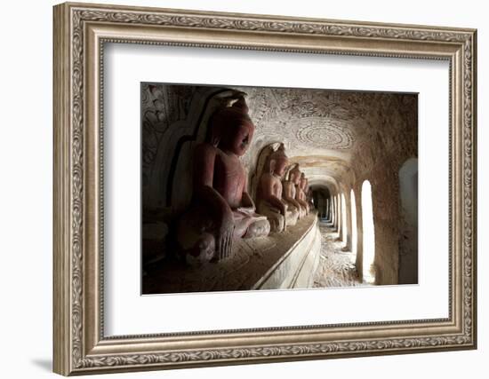 Buddha Statues in One of the 947 Hpowindaung Sandstone Caves, Myanmar (Burma)-Annie Owen-Framed Photographic Print