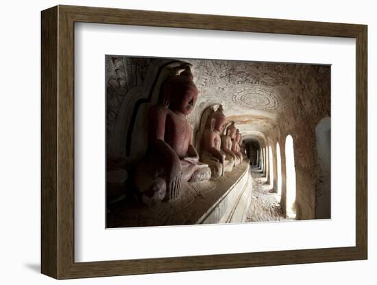 Buddha Statues in One of the 947 Hpowindaung Sandstone Caves, Myanmar (Burma)-Annie Owen-Framed Photographic Print