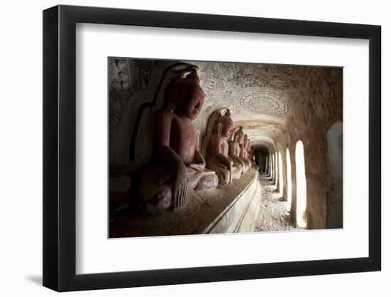 Buddha Statues in One of the 947 Hpowindaung Sandstone Caves, Myanmar (Burma)-Annie Owen-Framed Photographic Print