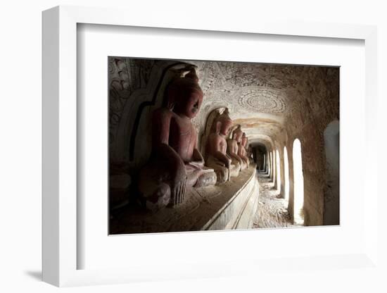 Buddha Statues in One of the 947 Hpowindaung Sandstone Caves, Myanmar (Burma)-Annie Owen-Framed Photographic Print