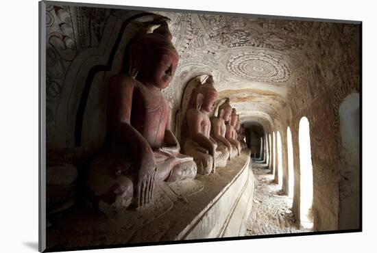 Buddha Statues in One of the 947 Hpowindaung Sandstone Caves, Myanmar (Burma)-Annie Owen-Mounted Photographic Print