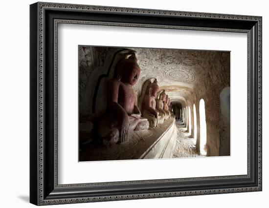 Buddha Statues in One of the 947 Hpowindaung Sandstone Caves, Myanmar (Burma)-Annie Owen-Framed Photographic Print