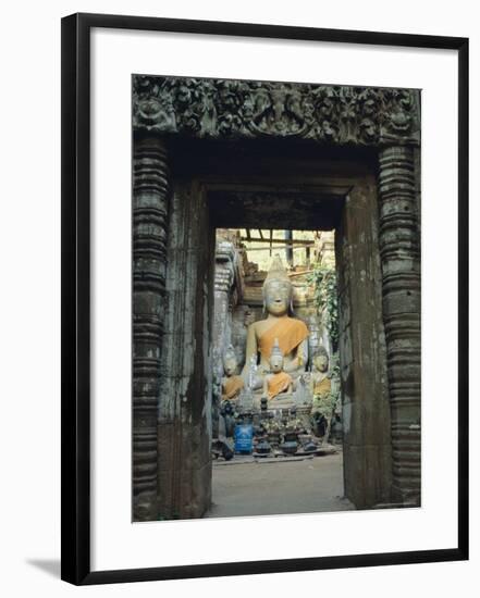 Buddha, Wat Phu, Champasak, Laos, Asia-Bruno Morandi-Framed Photographic Print