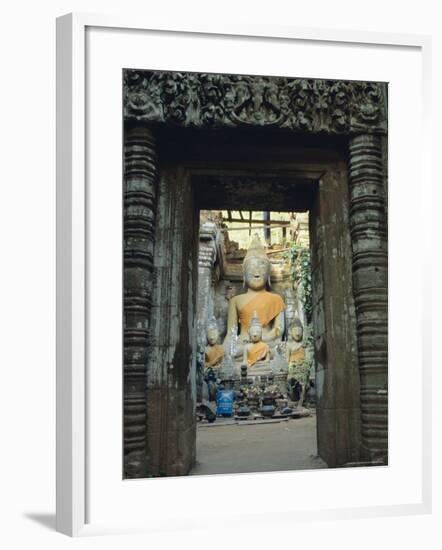 Buddha, Wat Phu, Champasak, Laos, Asia-Bruno Morandi-Framed Photographic Print
