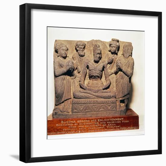 Buddha with daughters of Sena, Gandhara Style, c2nd-3rd century-Unknown-Framed Giclee Print