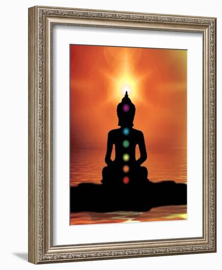 Buddha With Sunset-Wonderful Dream-Framed Art Print