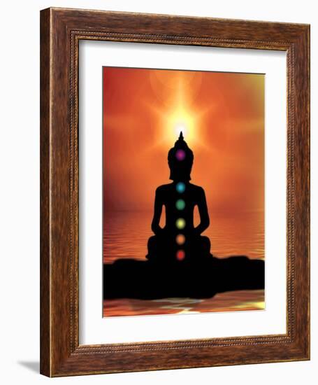 Buddha With Sunset-Wonderful Dream-Framed Art Print