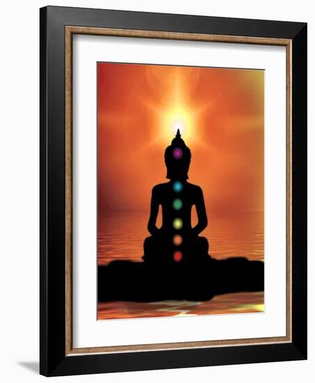 Buddha With Sunset-Wonderful Dream-Framed Art Print