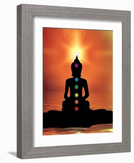 Buddha With Sunset-Wonderful Dream-Framed Art Print