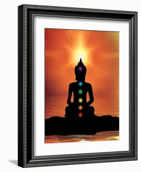 Buddha With Sunset-Wonderful Dream-Framed Art Print