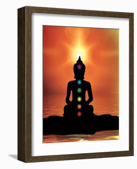 Buddha With Sunset-Wonderful Dream-Framed Art Print