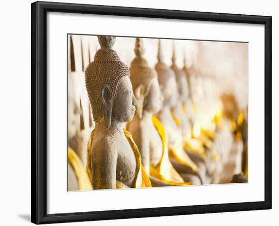 Buddhas at Wat Si Saket, the Oldest Temple in Vientiane, Laos, Indochina, Southeast Asia, Asia-Matthew Williams-Ellis-Framed Photographic Print