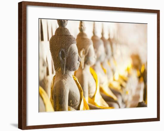 Buddhas at Wat Si Saket, the Oldest Temple in Vientiane, Laos, Indochina, Southeast Asia, Asia-Matthew Williams-Ellis-Framed Photographic Print