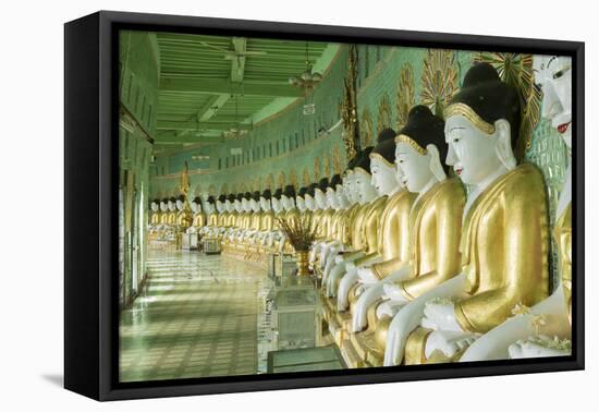 Buddhas in the U Min Thonze Cave Temple, Sagaing Hill, Sagaing, Myanmar (Burma), Southeast Asia-Alex Robinson-Framed Premier Image Canvas