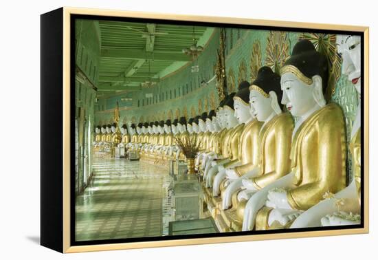 Buddhas in the U Min Thonze Cave Temple, Sagaing Hill, Sagaing, Myanmar (Burma), Southeast Asia-Alex Robinson-Framed Premier Image Canvas