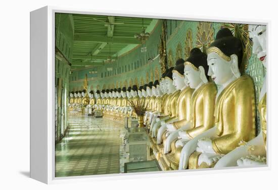 Buddhas in the U Min Thonze Cave Temple, Sagaing Hill, Sagaing, Myanmar (Burma), Southeast Asia-Alex Robinson-Framed Premier Image Canvas