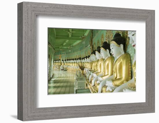 Buddhas in the U Min Thonze Cave Temple, Sagaing Hill, Sagaing, Myanmar (Burma), Southeast Asia-Alex Robinson-Framed Photographic Print