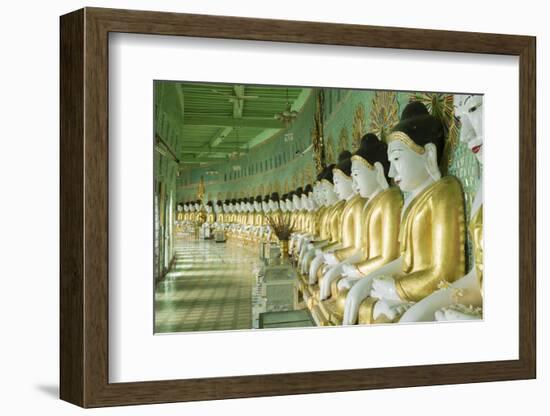 Buddhas in the U Min Thonze Cave Temple, Sagaing Hill, Sagaing, Myanmar (Burma), Southeast Asia-Alex Robinson-Framed Photographic Print