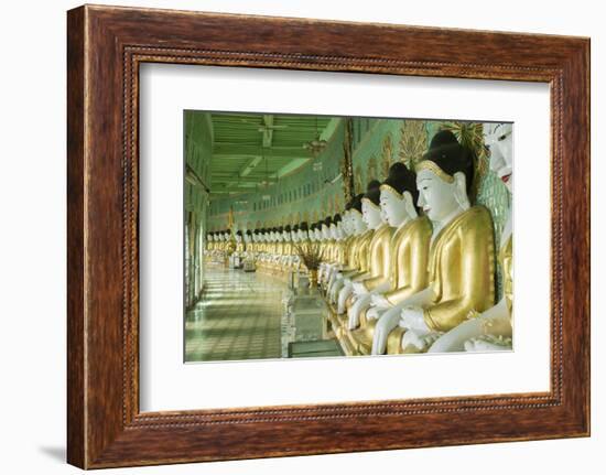 Buddhas in the U Min Thonze Cave Temple, Sagaing Hill, Sagaing, Myanmar (Burma), Southeast Asia-Alex Robinson-Framed Photographic Print